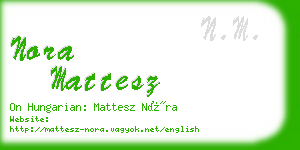 nora mattesz business card